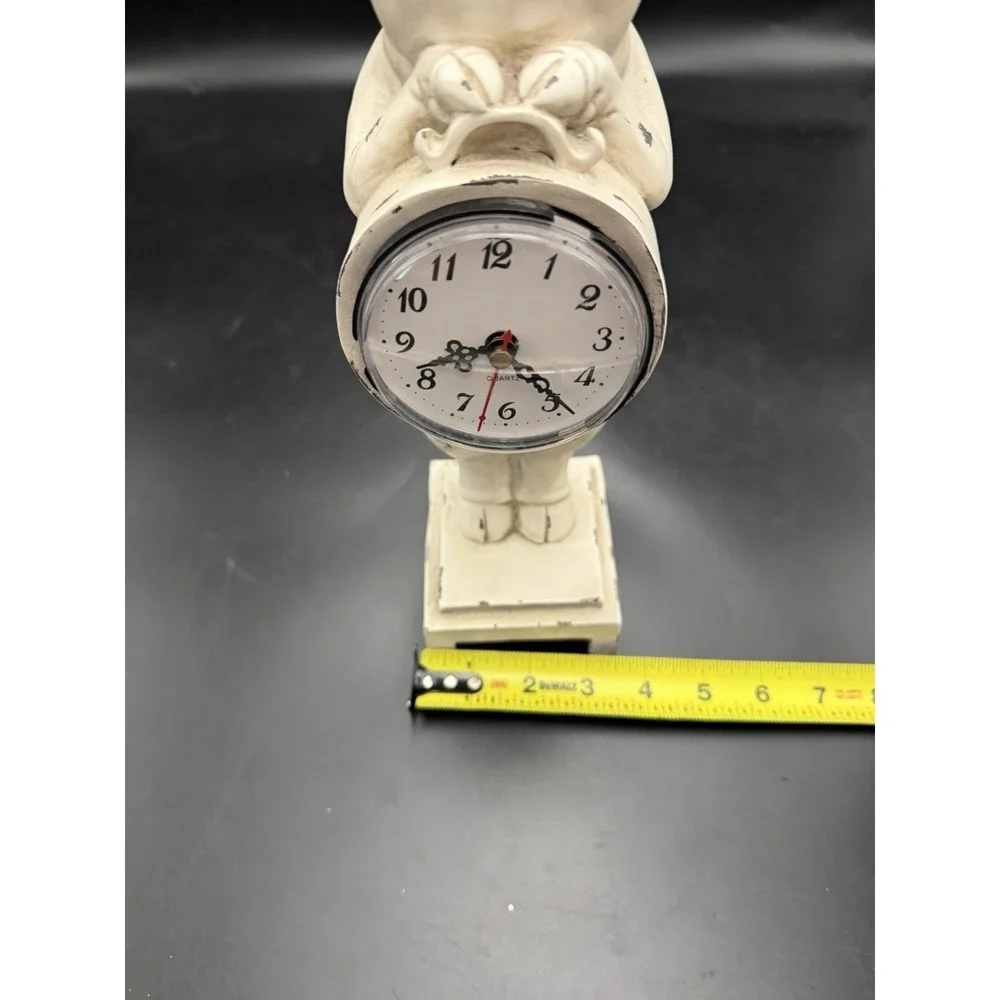 Vintage Standing Pig Figurine Quartz Desk Clock Farmhouse Decor Working Clock